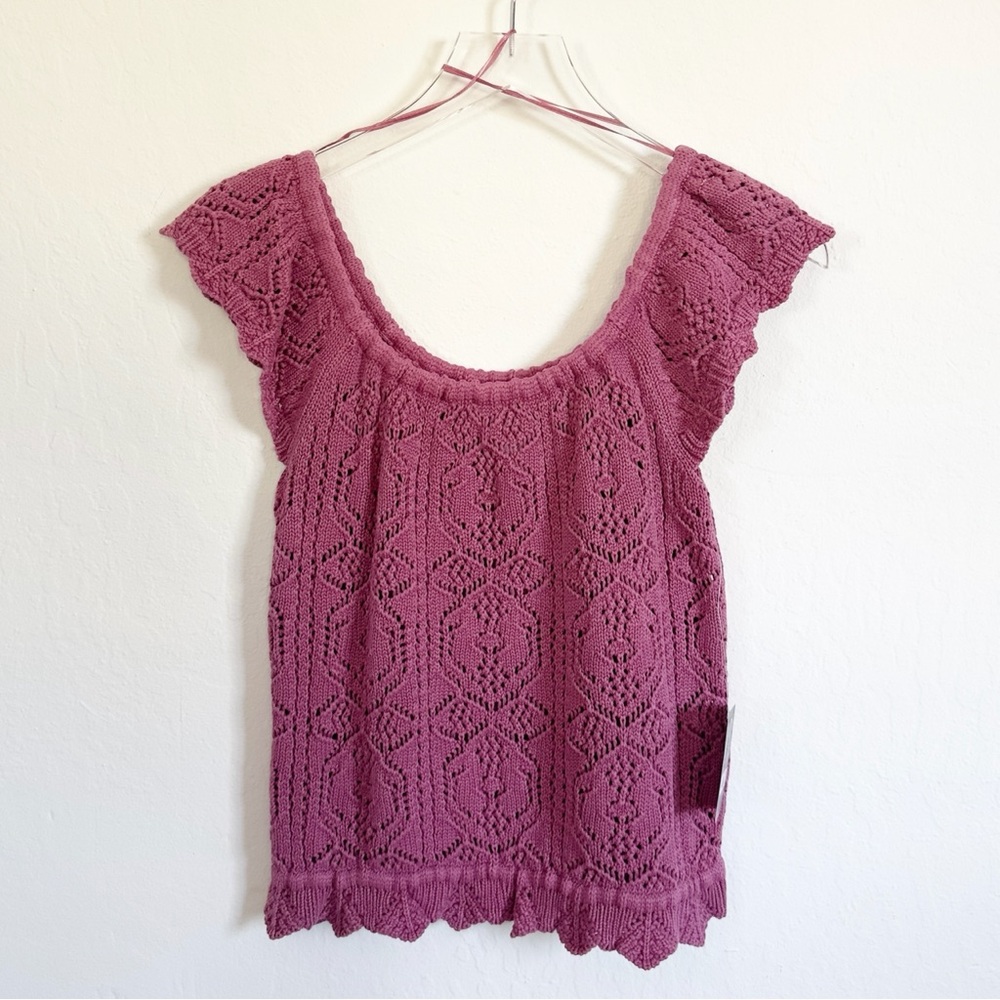 Lucky Brand Flutter Sleeve Knit Pullover